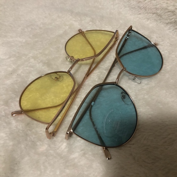 Blue & Yellow aviator sunglasses - Picture 1 of 4